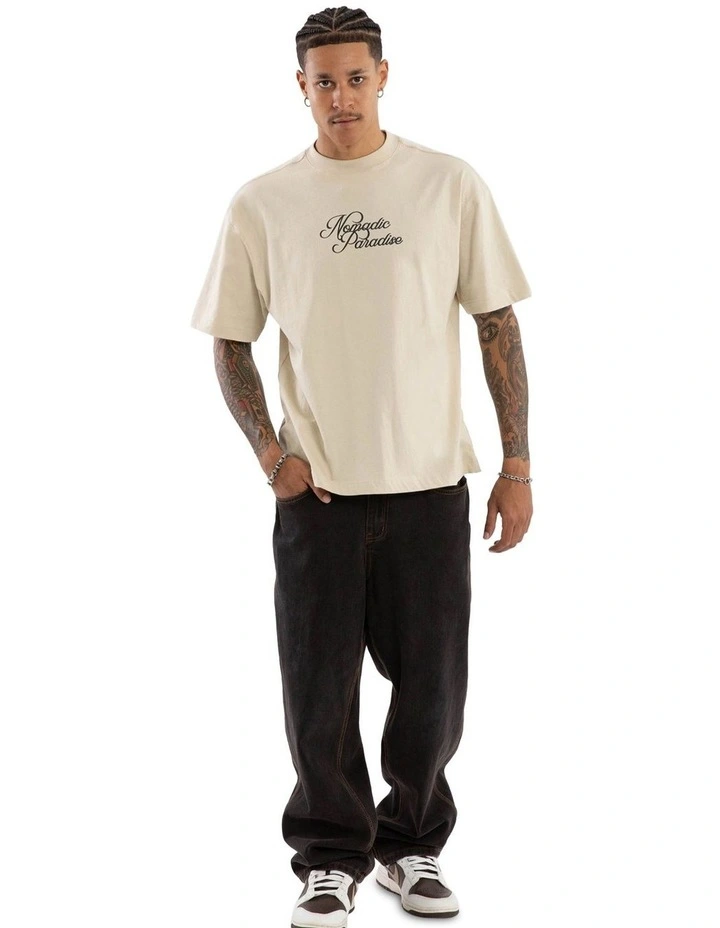 Palm Street Tee in Cream image 5