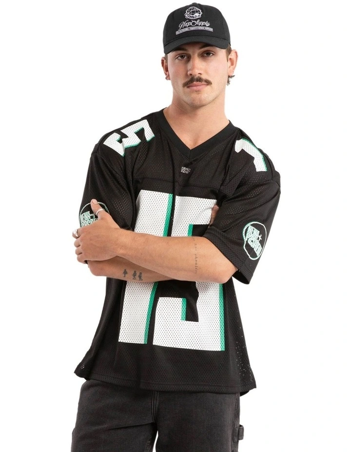 Patriot Gridiron Jersey T-shirt in Black image 2