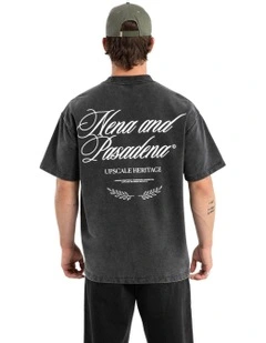 Heritage Loopback Raptor Tee in Mineral Black