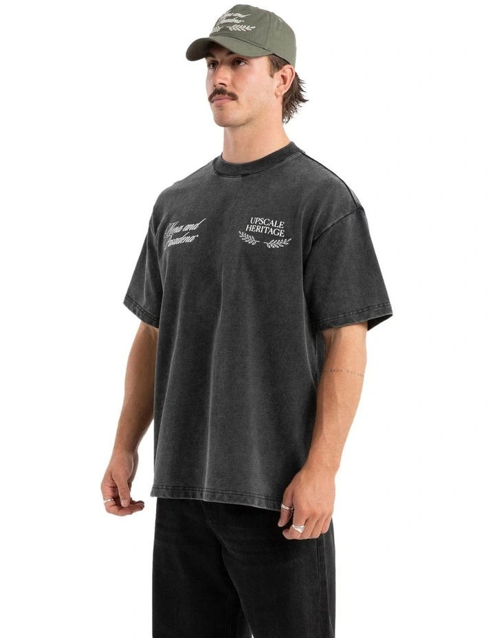 Heritage Loopback Raptor Tee in Mineral Black image 2