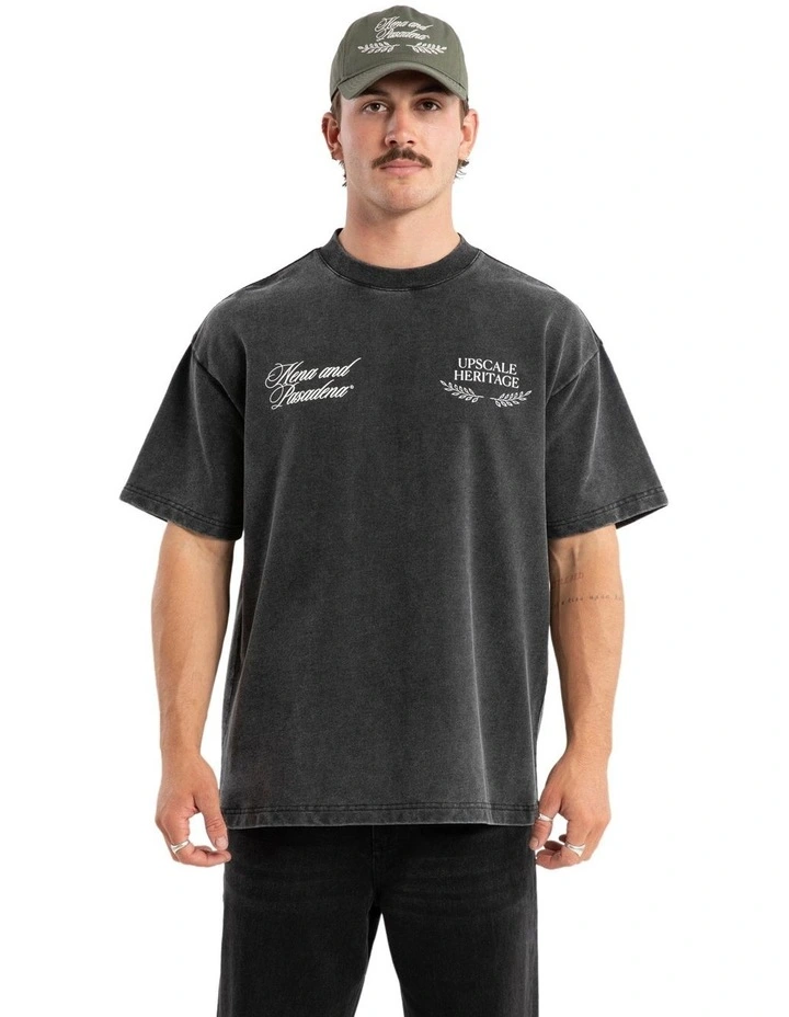 Heritage Loopback Raptor Tee in Mineral Black image 3