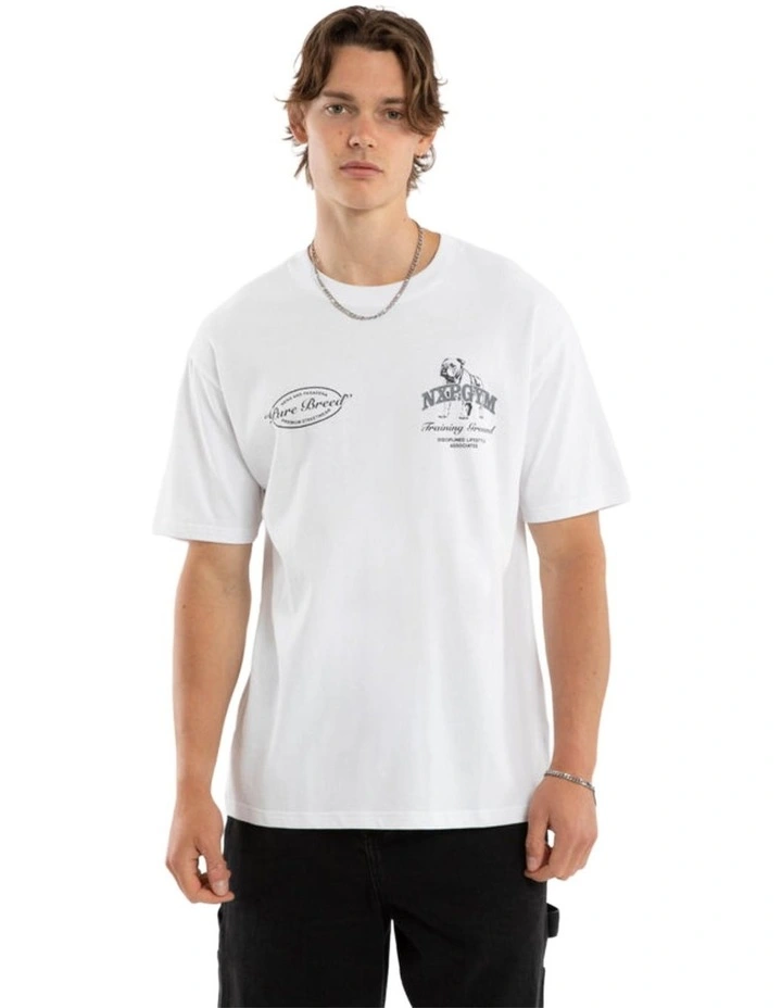 Ground Box Fit Tee in White image 2