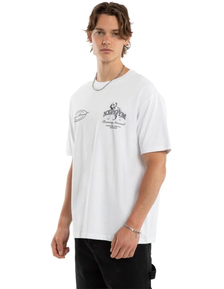 Ground Box Fit Tee in White image 3