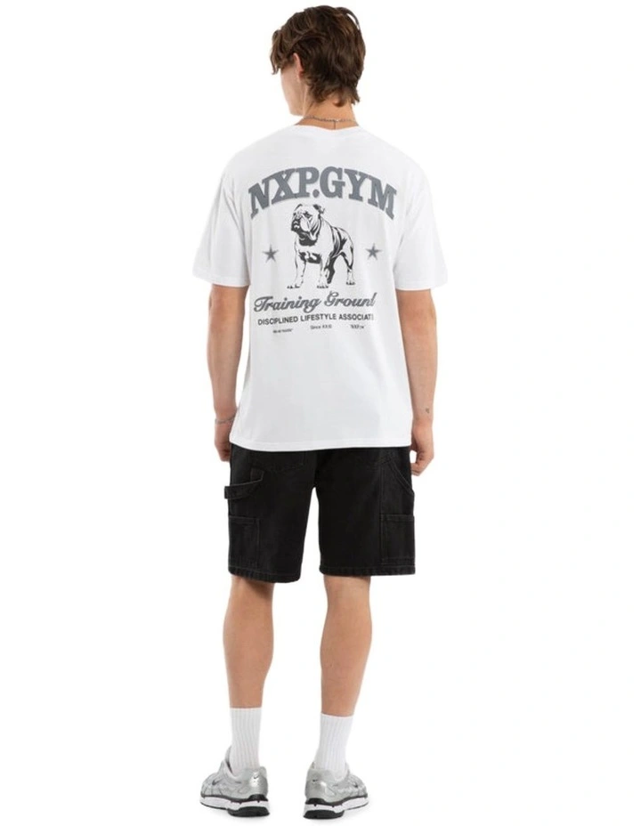 Ground Box Fit Tee in White image 4