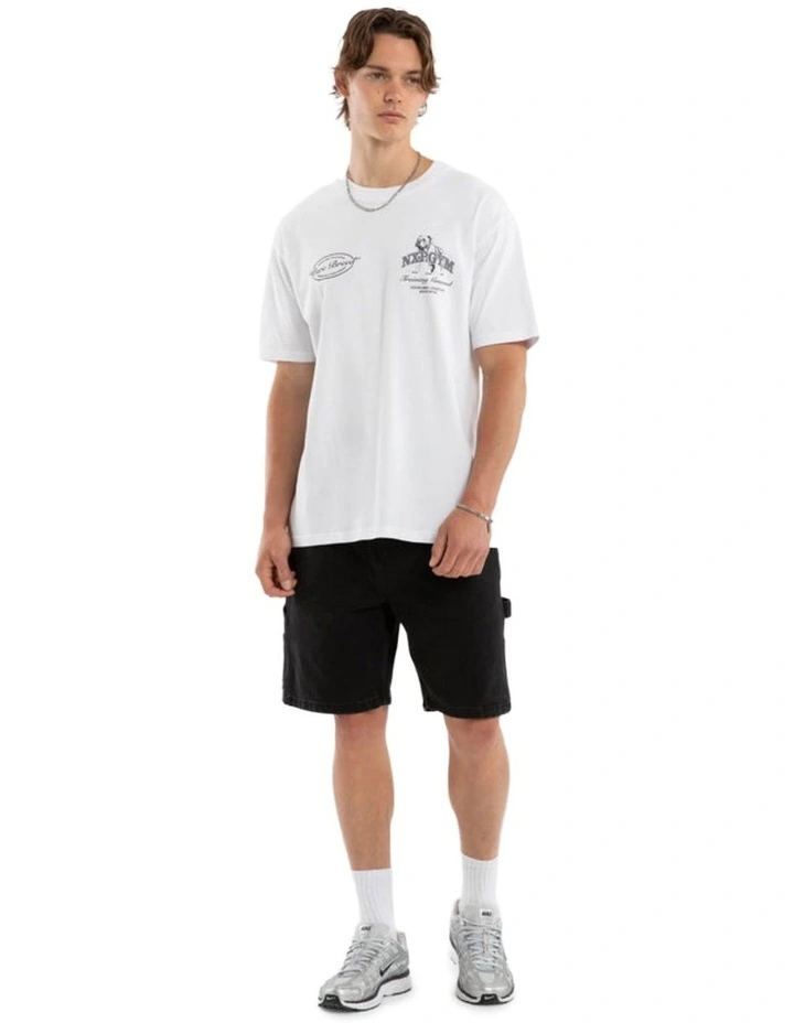 Ground Box Fit Tee in White image 5