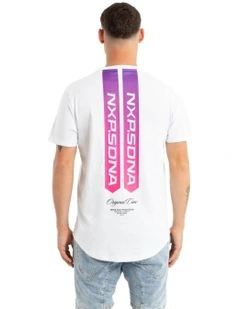 Score Dual Curved Tee in White