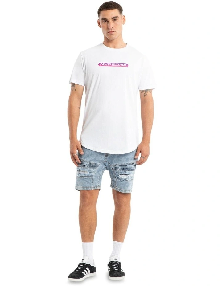 Score Dual Curved Tee in White image 6