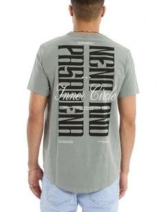 Dynamic Dual Curved Tee in Pigment Neutral Grey