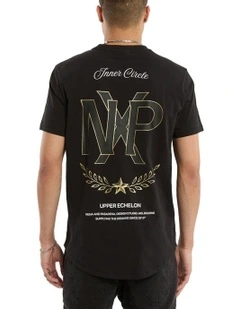 Ensemble Dual Curved Tee in Jet Black