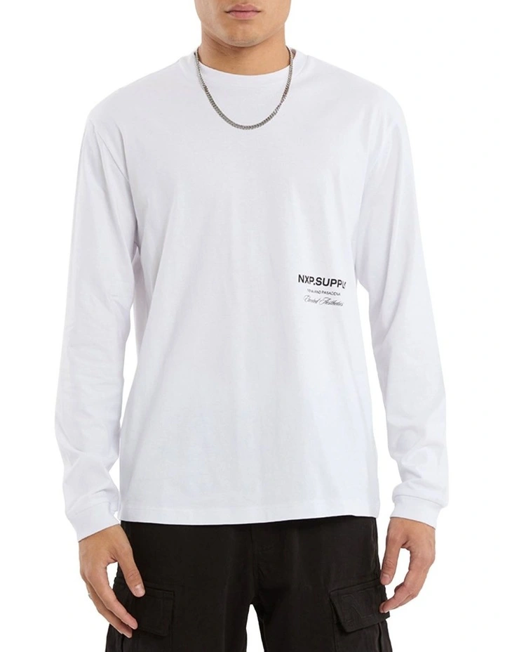 Threads Relaxed Long Sleeve Tee in Optical White image 1