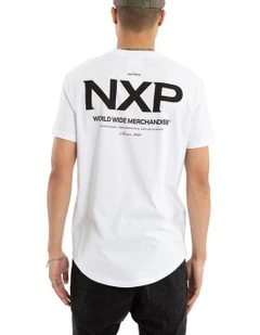 Peak Dual Curved Tee in White