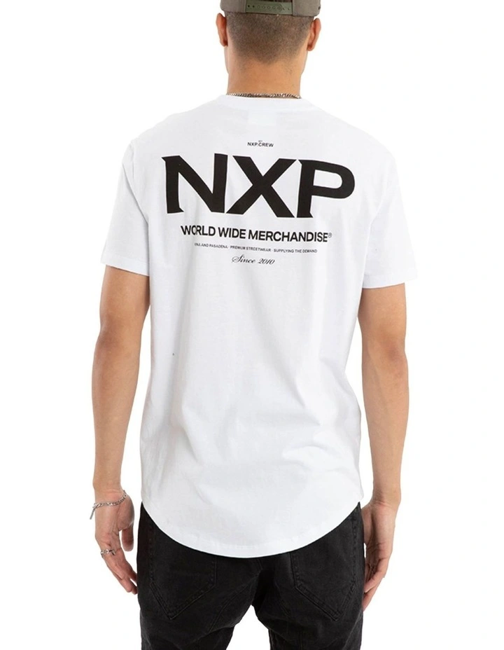 Peak Dual Curved Tee in White image 1