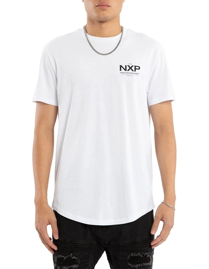 Peak Dual Curved Tee in White image 2
