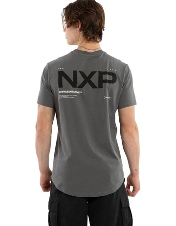 Crime Dual Curved Tee in Grey