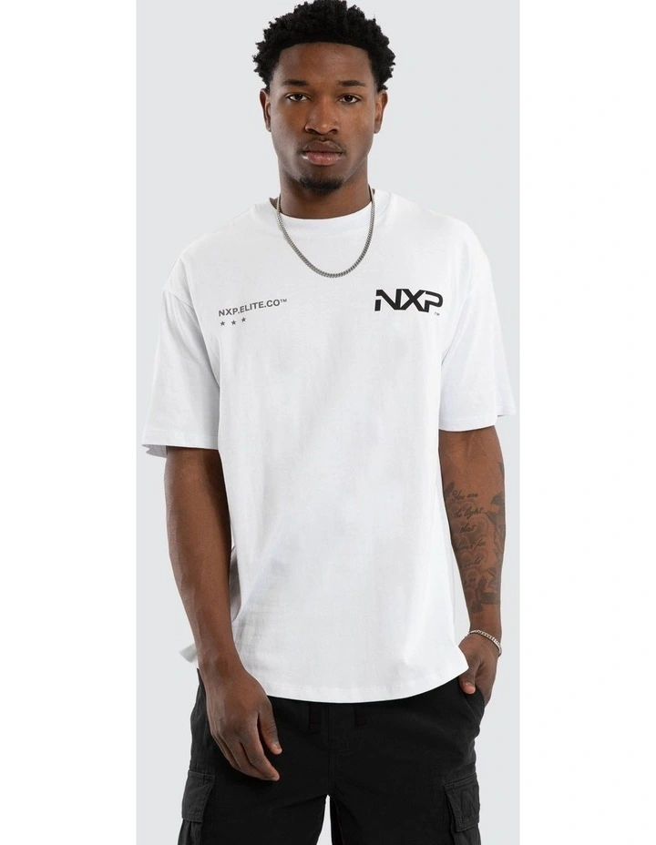 Heart Box Fit Scoop Tee in White image 2