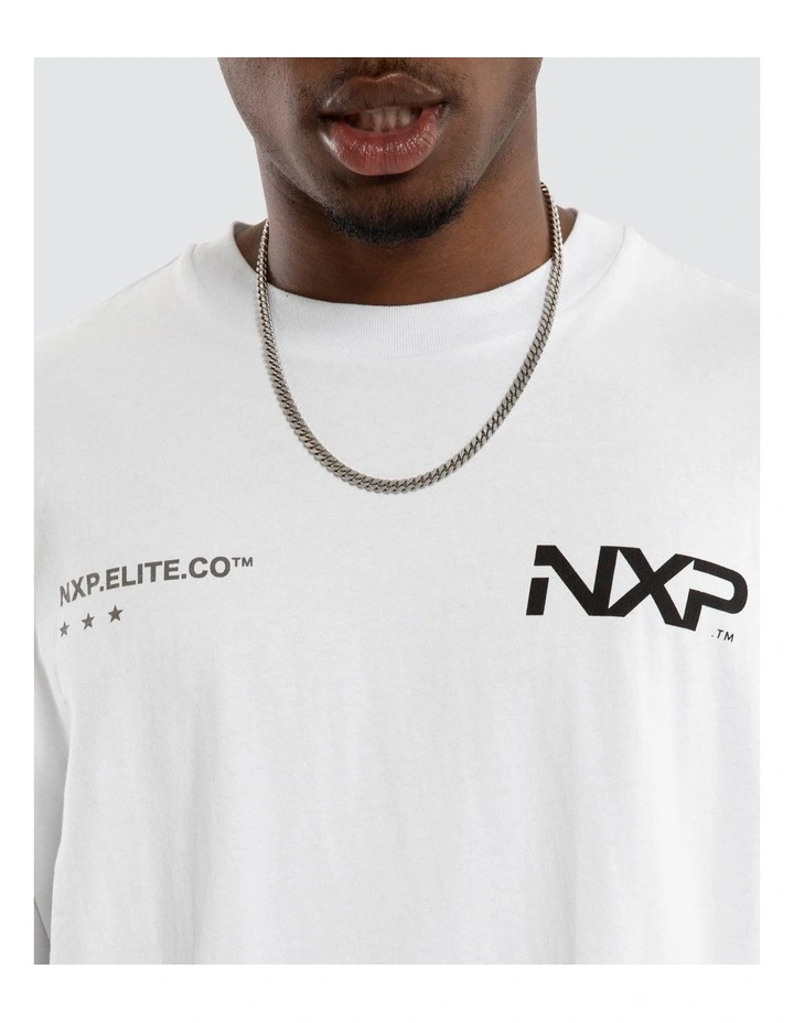 Heart Box Fit Scoop Tee in White image 3