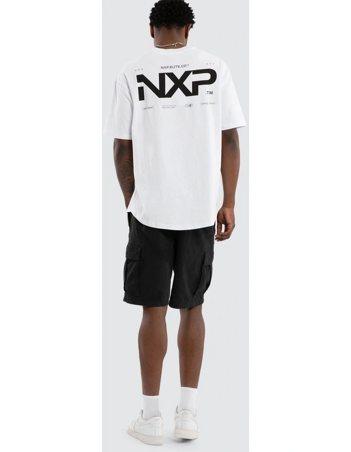 Heart Box Fit Scoop Tee in White image 4