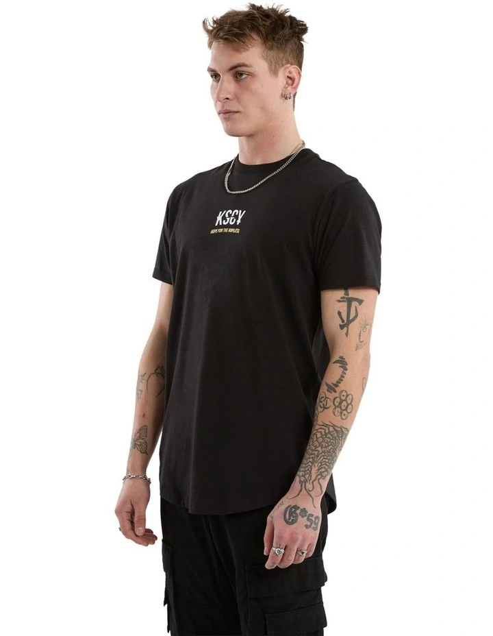 Story Dual Curved Tee in Black image 3