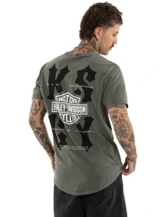 Harley Davidson Michigan Dual Curved Tee in Green