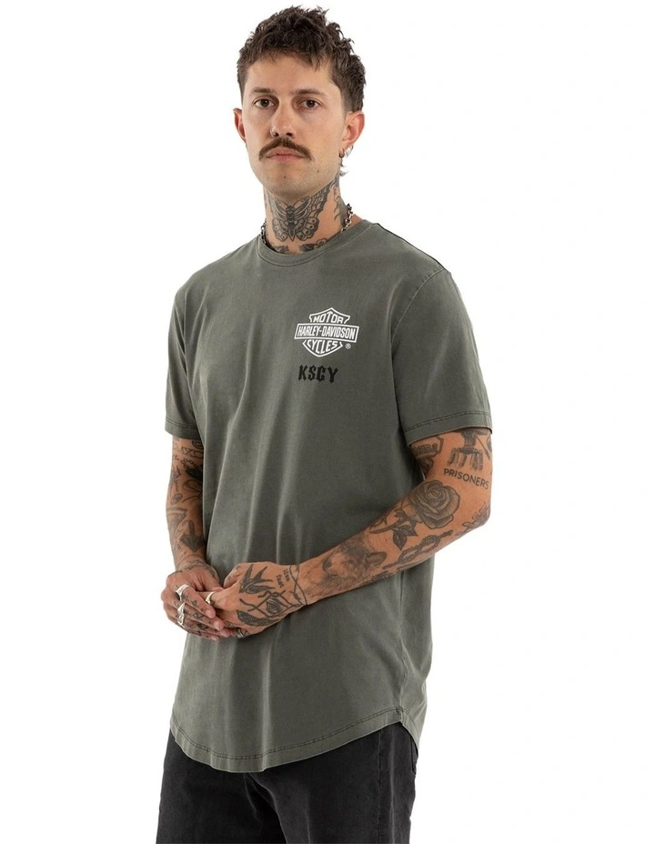 Harley Davidson Michigan Dual Curved Tee in Green image 3