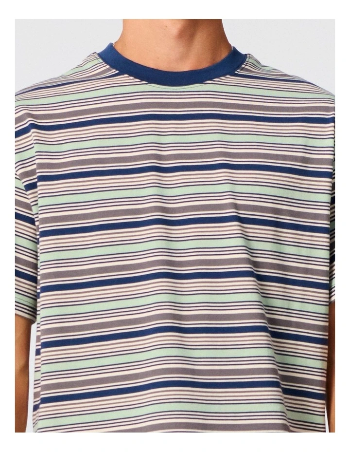 Sun Cured Stripe Tee in Multi image 4