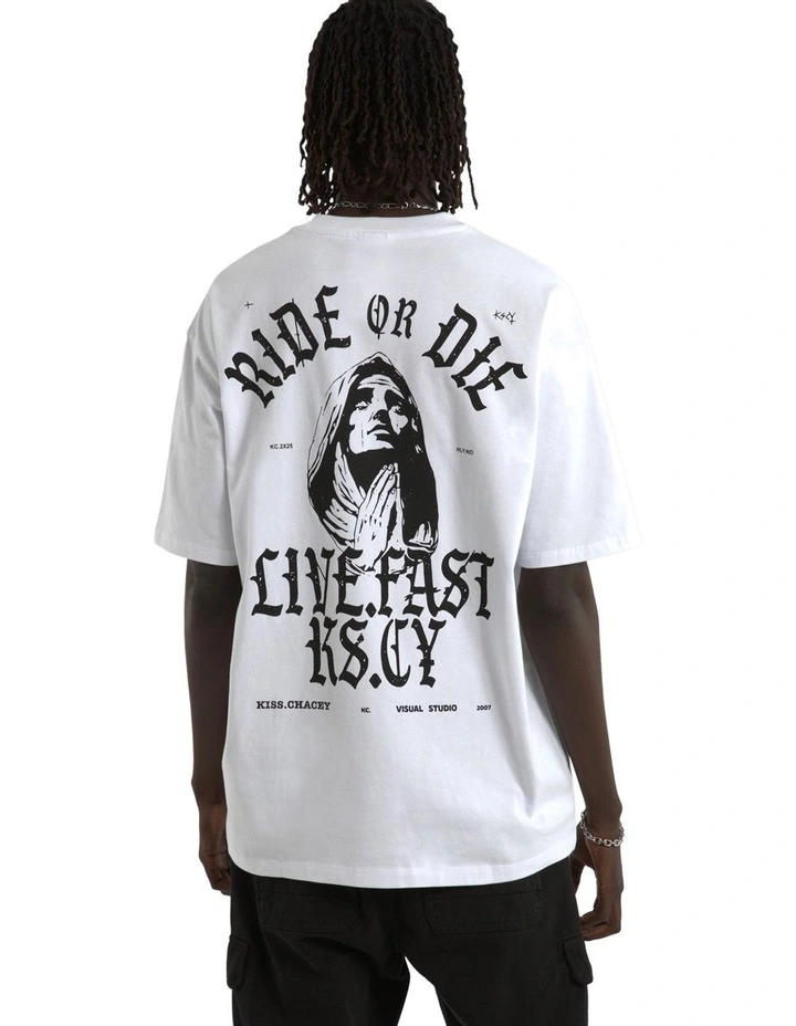 Saint Box Fit Tee in White image 1