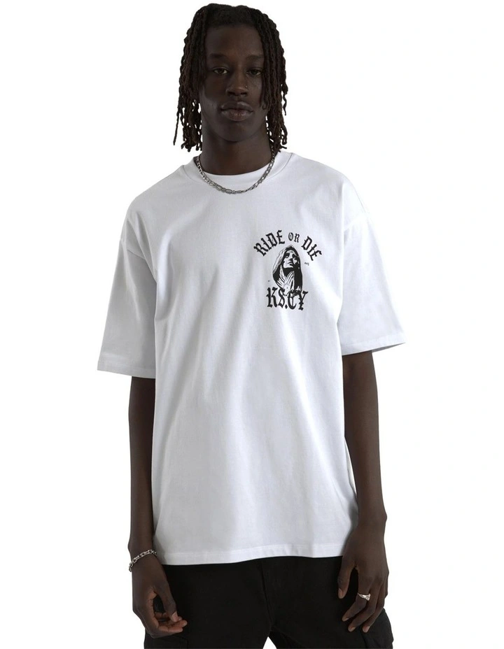 Saint Box Fit Tee in White image 2