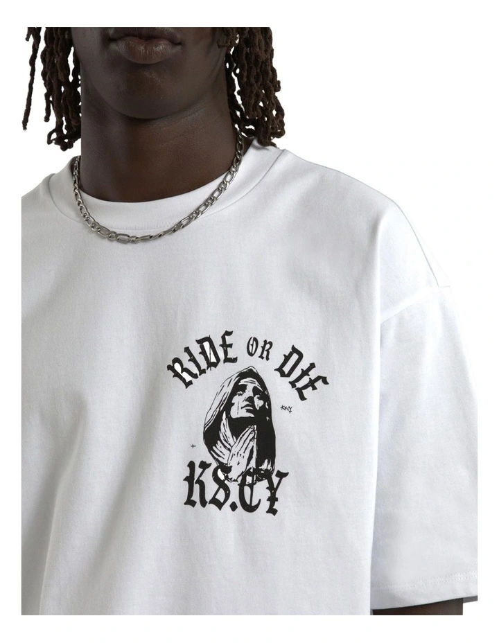 Saint Box Fit Tee in White image 5