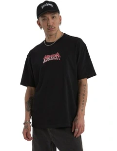 Double Box Fit Tee in Black