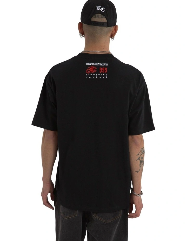 Double Box Fit Tee in Black image 2