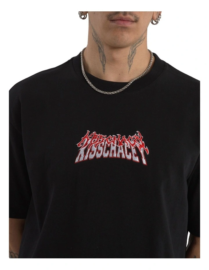 Double Box Fit Tee in Black image 3