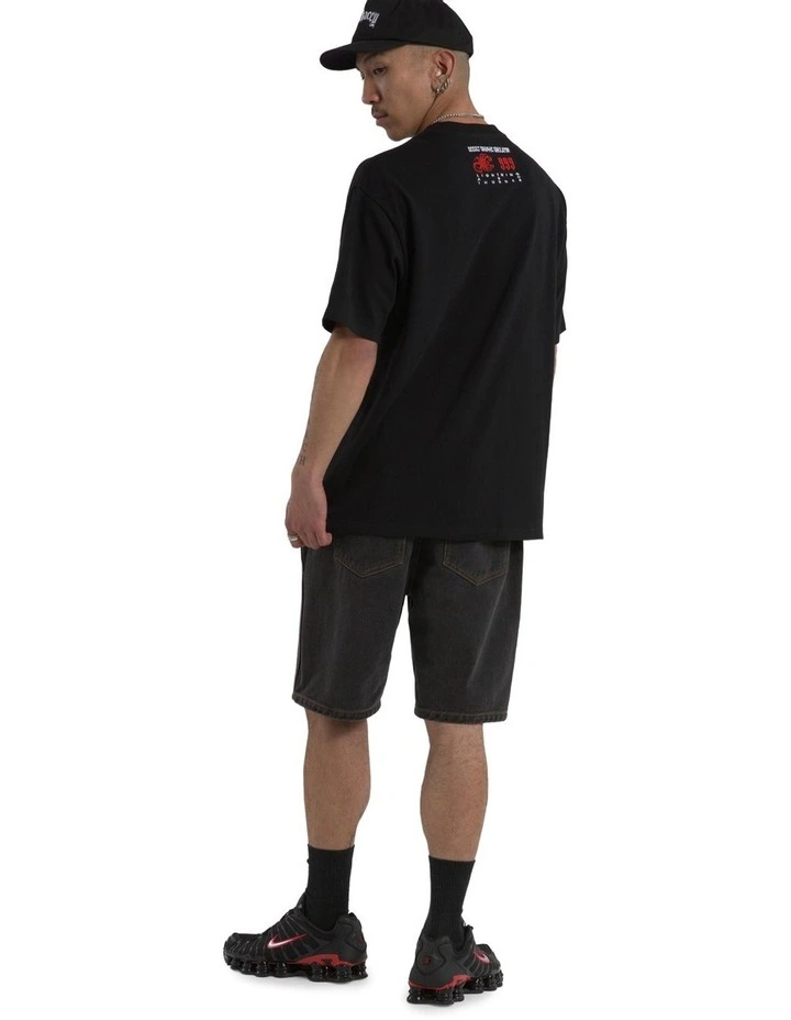 Double Box Fit Tee in Black image 4