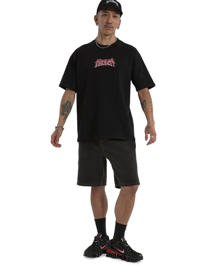 Double Box Fit Tee in Black image 6