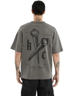 Nailed Loopback Street Tee in Charcoal