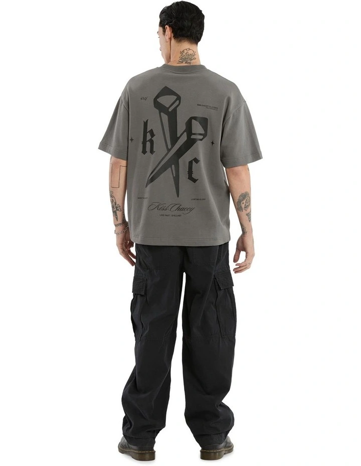 Nailed Loopback Street Tee in Charcoal image 5