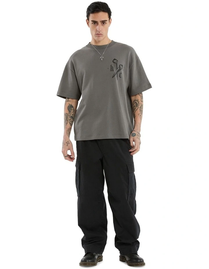 Nailed Loopback Street Tee in Charcoal image 6