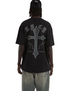 Lithium Box Fit Tee in Black