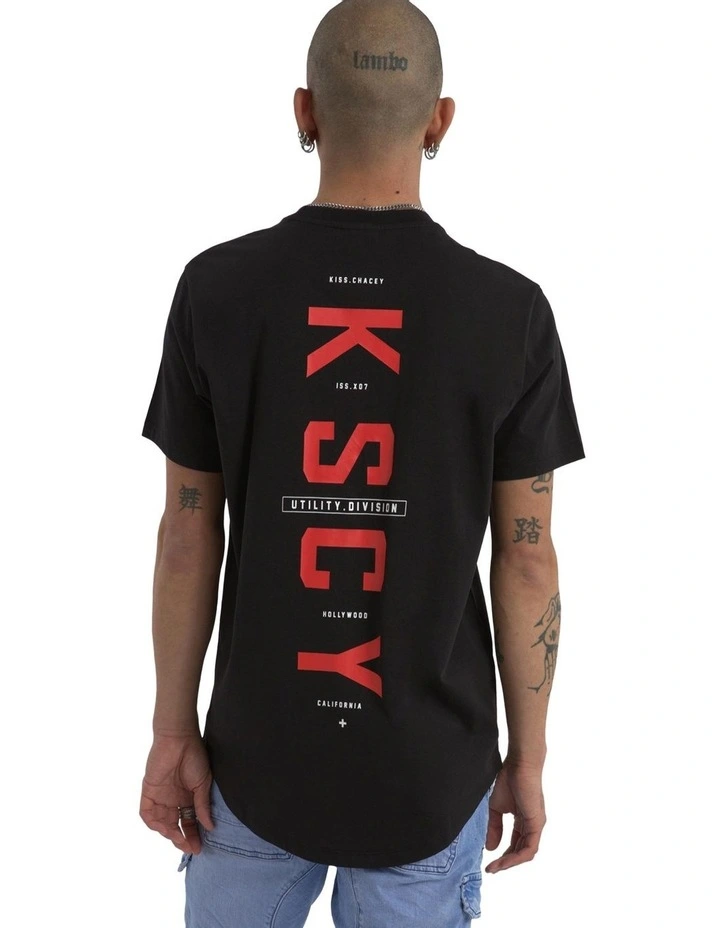 Stamp Dual Curved Tee in Black image 1