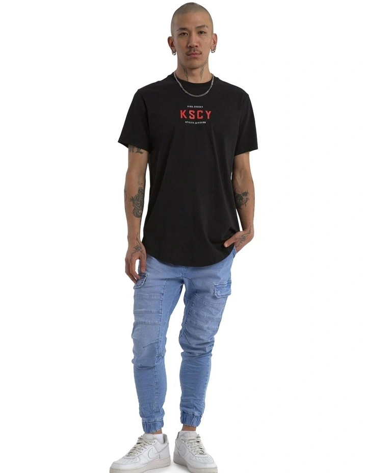 Stamp Dual Curved Tee in Black image 3