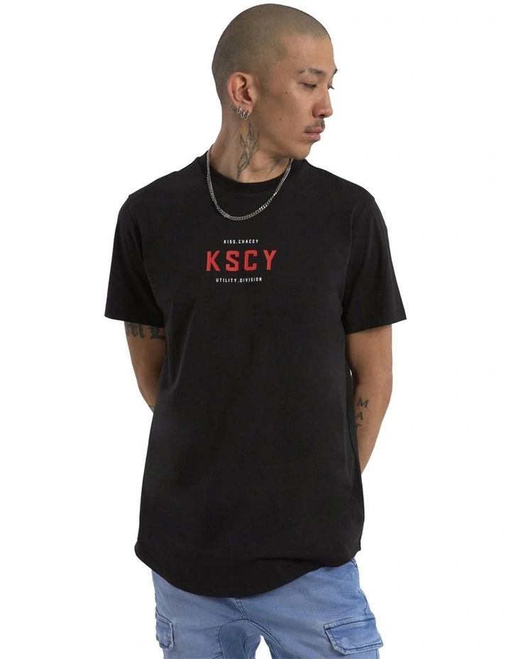 Stamp Dual Curved Tee in Black image 4