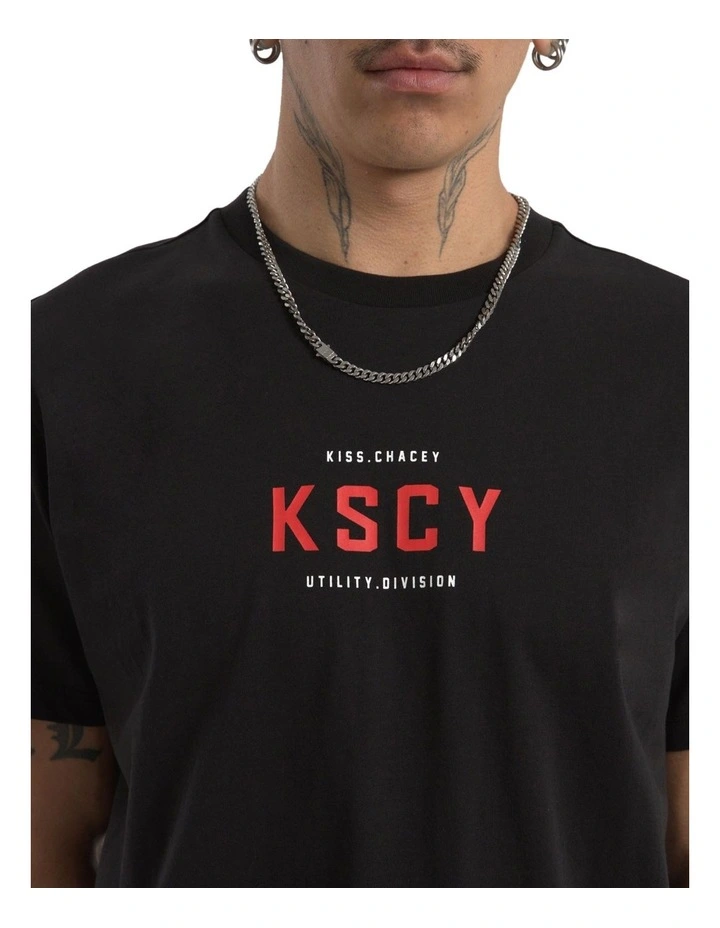 Stamp Dual Curved Tee in Black image 5