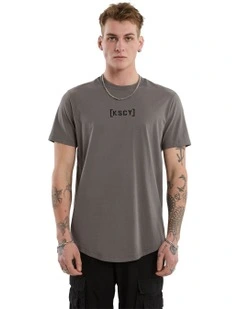 Pronto Dual Curved Tee in Charcoal