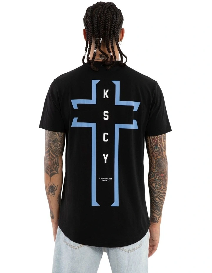 Untold Dual Curved Tee in Black image 1