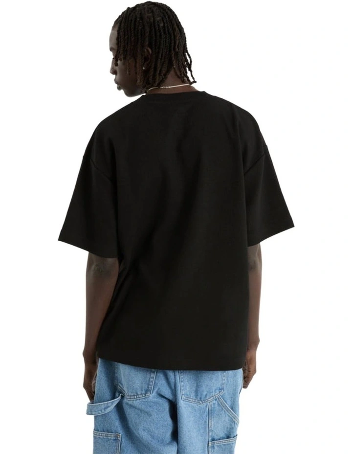 Micro Waffle Street Tee in Black image 2