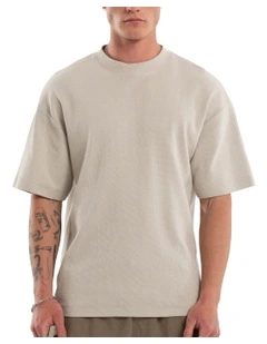 Micro Waffle Street Tee in Beige