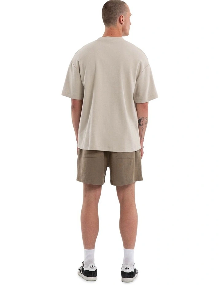 Micro Waffle Street Tee in Beige image 5