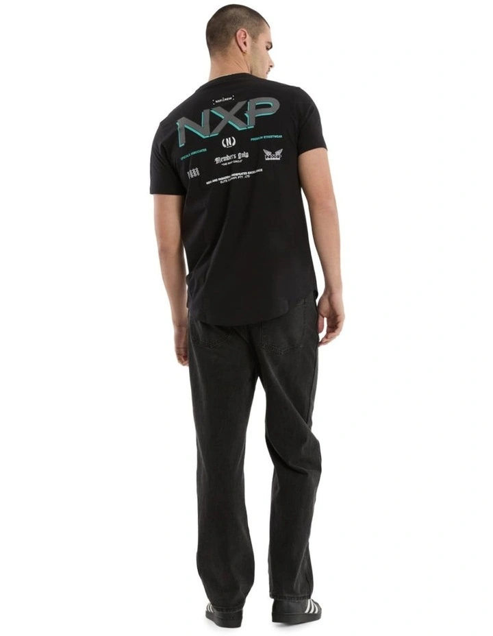 Buzz Dual Curved Tee in Black image 4