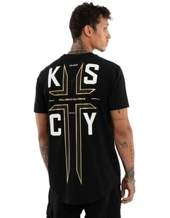 Ashes Dual Curved Tee in Black