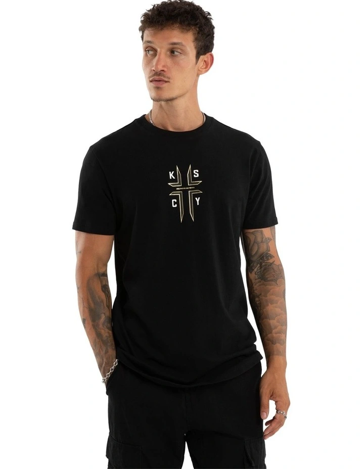 Ashes Dual Curved Tee in Black image 2