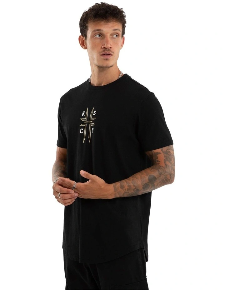 Ashes Dual Curved Tee in Black image 6